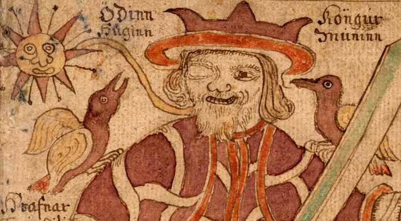 Huginn & Muginn on Odin's shoulders